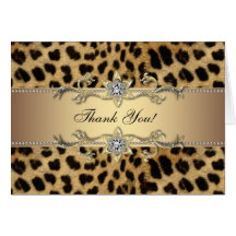 Elegant Gold Leopard Thank You Cards