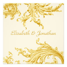 Elegant Gold Sweep Wedding Invitation