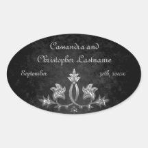 Elegant gothic dark romance wedding souvenir stickers