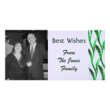 elegant green branches photo card