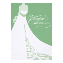Elegant Green Bridal Shower Invitation invitations