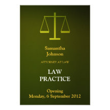 Elegant Green Law Practice Opening Announcement