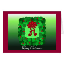 Elegant Green Square Wreath Card