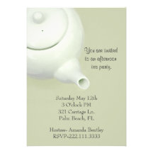 Elegant Green Tea Party Invitation