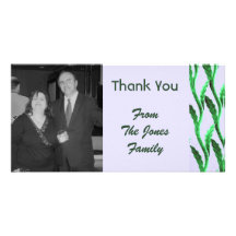 elegant green Thank You Photo Card