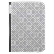 Elegant Grey Diamond Geometric Pattern Kindle Cases