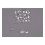 Elegant Grey RSVP Card Custom Invitations