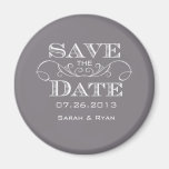 Elegant Grey Save the Date Magnet