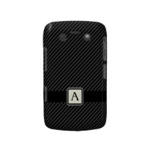 Elegant grey stripes monogram BlackBerry Bold case