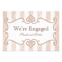Elegant grunge striped pink personalised announcements