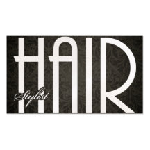 Elegant Hair Damask Stylist Business Cards