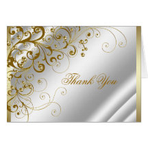 Elegant Ivory and Gold Thank You Cards