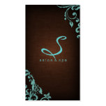 Elegant Linen Salon Spa Floral Brown Blue Business Card Templates