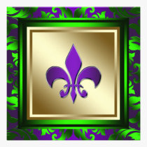 Elegant Mardi Gras Fleur de Lis Wedding invitations