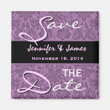 Elegant Mauve Personalised Save the Date Magnet