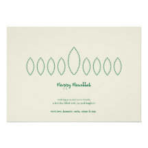 Elegant Menorah Lights Personalized Announcement