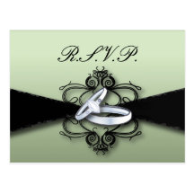 Elegant Mint Green RSVP wedding postcard