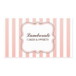 Elegant Modern Cute Pink and White Stripes Business Card Template