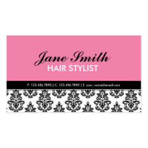 Elegant Modern Floral Pattern Stylist Salon Business Cards