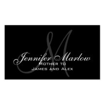 Elegant Monogram Customisable Mummy Calling Card Business Cards