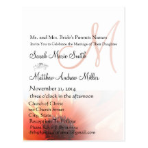 Elegant Monogram Poppy Wedding Invitation Post Card