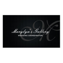 Elegant Monogram Wedding Coordinator Business Card