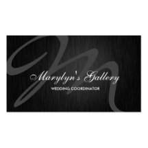 Elegant Monogram Wedding Coordinator Business Cards