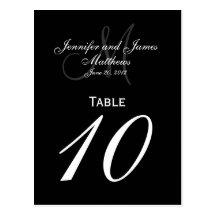 Elegant Monogram Wedding Number Table Cards Post Card