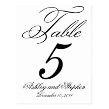 Elegant Monogram Wedding Table Number Cards Post Cards