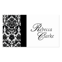 Elegant Monogrammed Damask Busines Card Business Card Template
