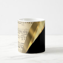 Elegant music sheet coffee mugs