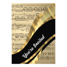 Elegant music sheet personalised invites