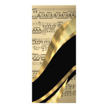 Elegant music sheet rack card template