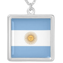 Elegant Necklace with Flag of Argentina