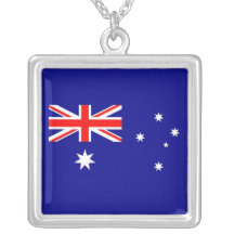 Elegant Necklace with Flag of the Australia