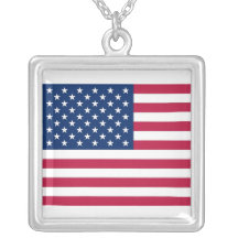 Elegant Necklace with Flag of the USA
