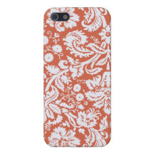 Elegant Orange Damask Cover For iPhone 5