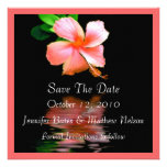 Elegant Peach Hibiscus Save the Date Announcements