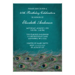 Elegant Peacock 40th Birthday Party Invitations