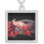 ELEGANT PEACOCK IN RED AND BLACK PENDANTS