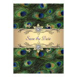 Elegant Peacock Wedding Save The Date Personalised Invitation