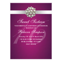 Elegant Pearl Pink Sweet 16 Birthday Invitation