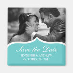 Elegant Photo Save the Date Magnet (turquoise)