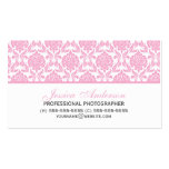 Elegant Pink Damask Pattern Business Card