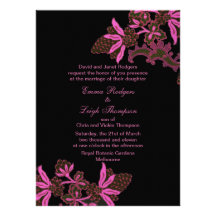 Elegant Pink Floral Wedding Invitation