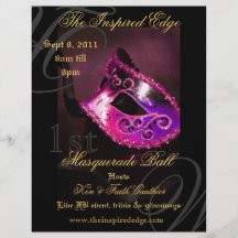 Elegant Pink Masquerade Ball Party Event Flyer
