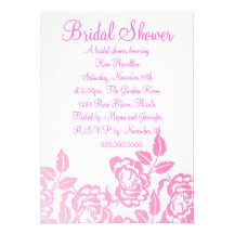 Elegant Pink Rose Bridal Shower Invitation