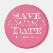 Elegant Pink Save the Date Magnet