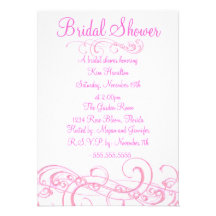 Elegant Pink Swirl Bridal Shower Invite