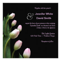ELegant Pink Tulip Wedding Invitation